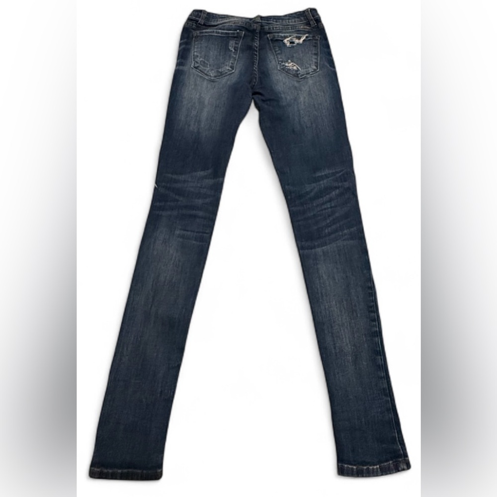 KanCan Dark Blue Distressed Skinny Jeans - Picture 2 of 4